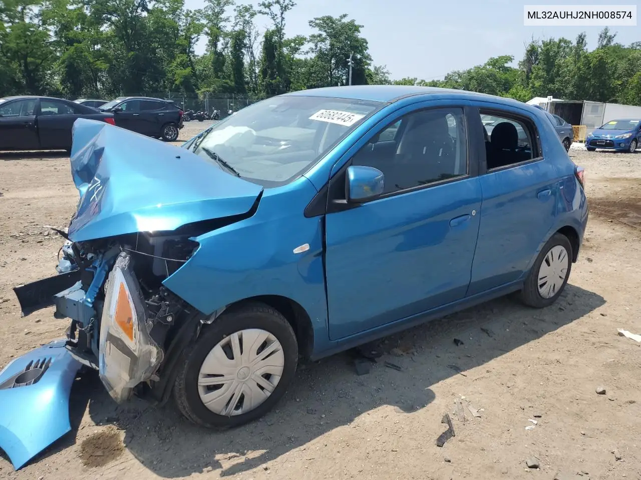 2022 Mitsubishi Mirage Es VIN: ML32AUHJ2NH008574 Lot: 60682445