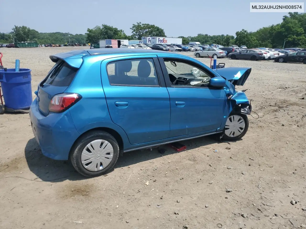 2022 Mitsubishi Mirage Es VIN: ML32AUHJ2NH008574 Lot: 60682445