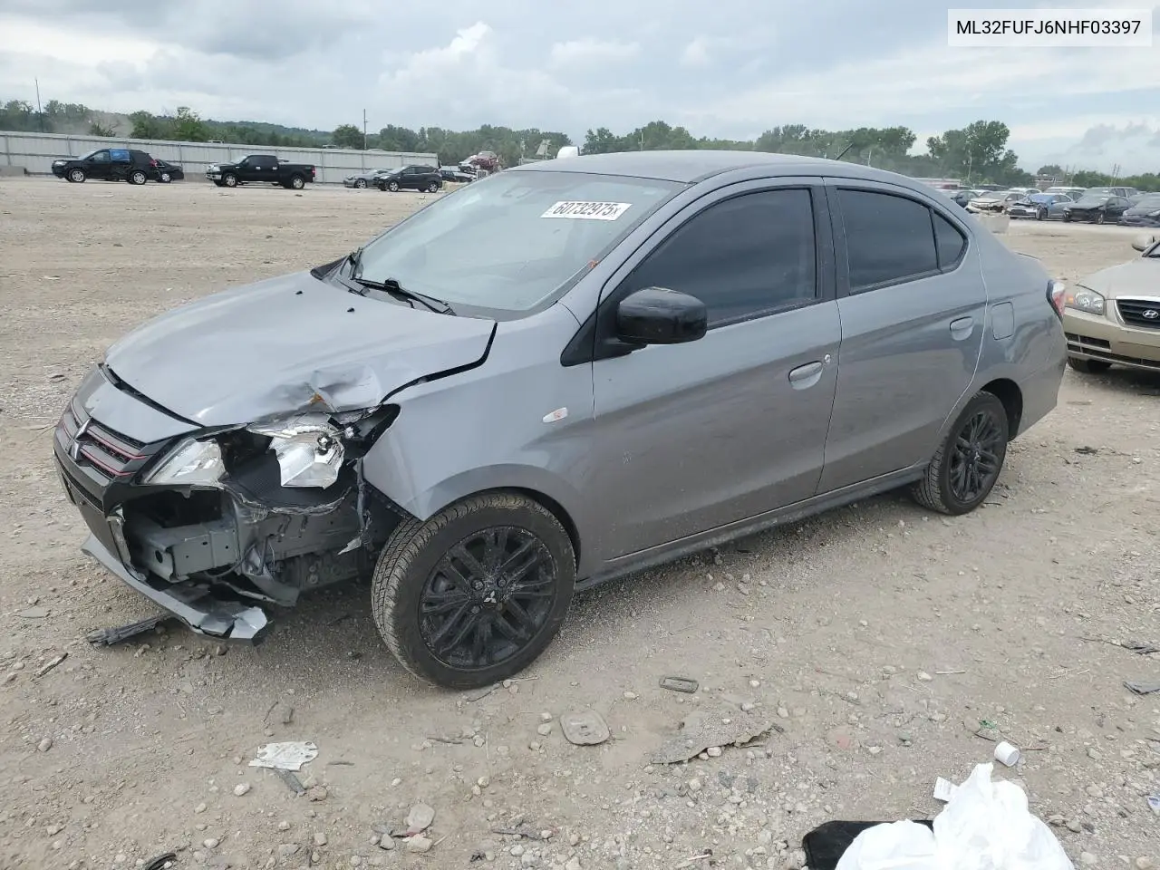 2022 Mitsubishi Mirage G4 Es VIN: ML32FUFJ6NHF03397 Lot: 60732975