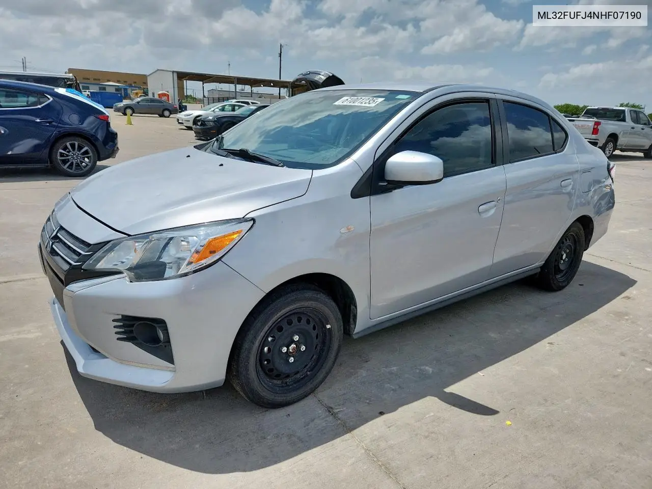 2022 Mitsubishi Mirage G4 Es VIN: ML32FUFJ4NHF07190 Lot: 61001235