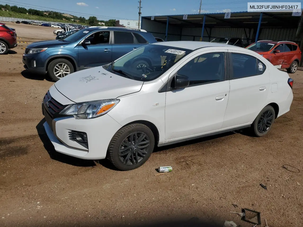 2022 Mitsubishi Mirage G4 Es VIN: ML32FUFJ8NHF03417 Lot: 61408515