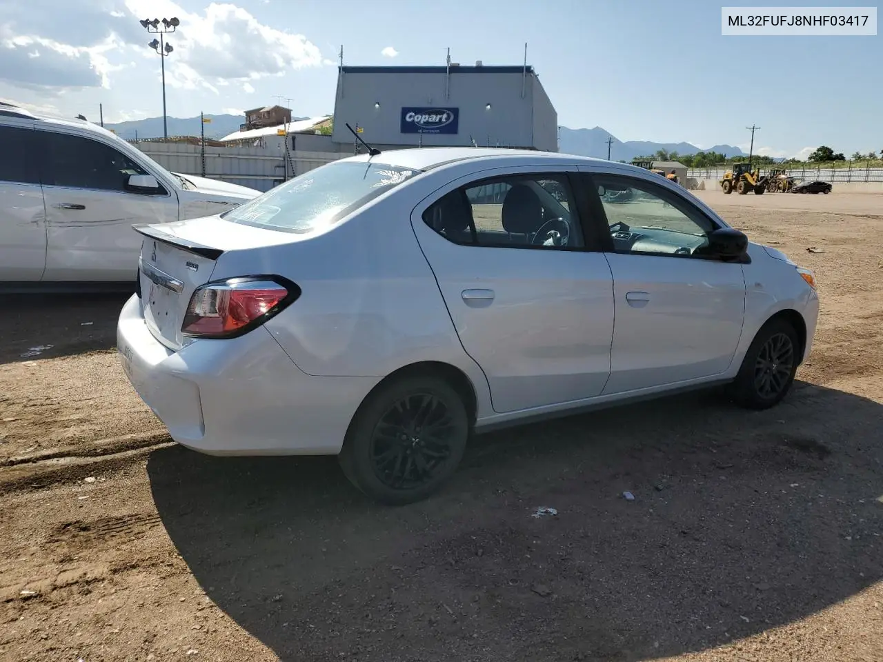 2022 Mitsubishi Mirage G4 Es VIN: ML32FUFJ8NHF03417 Lot: 61408515