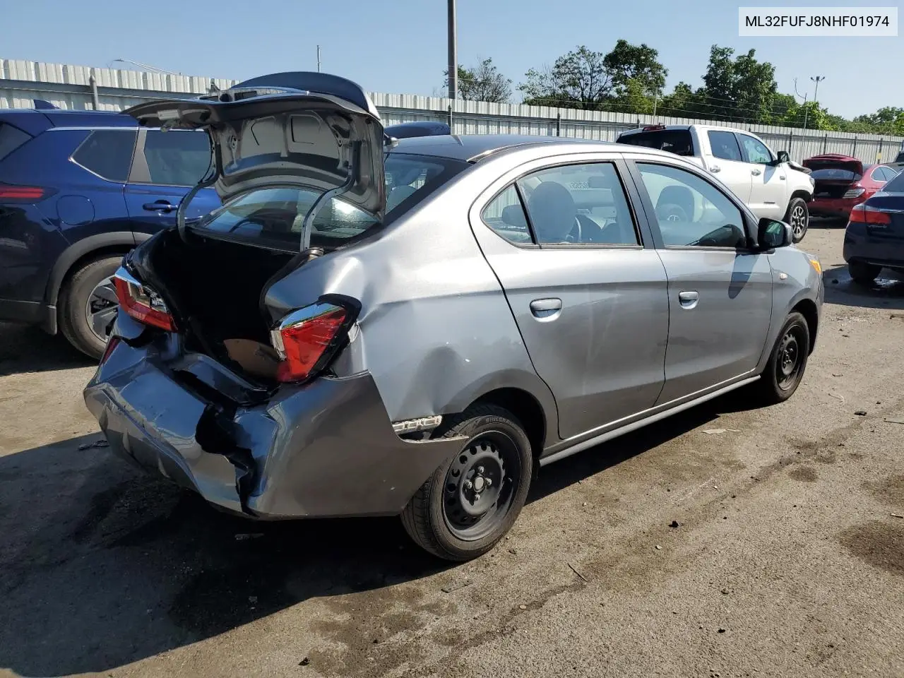 2022 Mitsubishi Mirage G4 Es VIN: ML32FUFJ8NHF01974 Lot: 61609255
