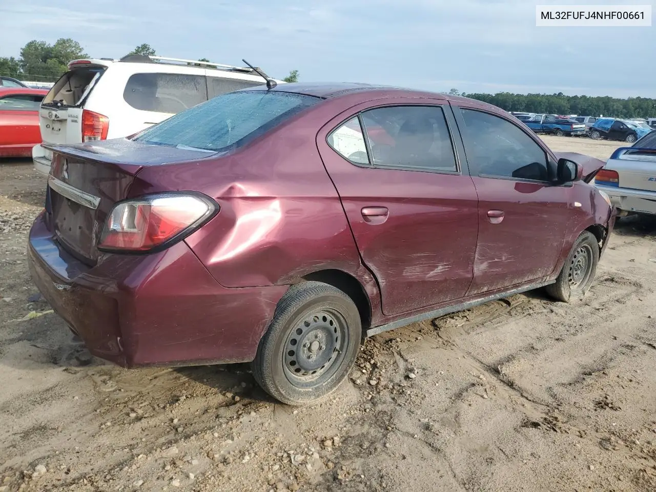 2022 Mitsubishi Mirage G4 Es VIN: ML32FUFJ4NHF00661 Lot: 62589525