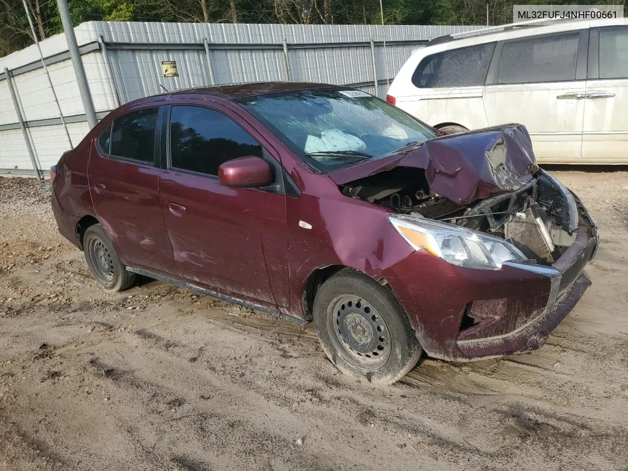 2022 Mitsubishi Mirage G4 Es VIN: ML32FUFJ4NHF00661 Lot: 62589525