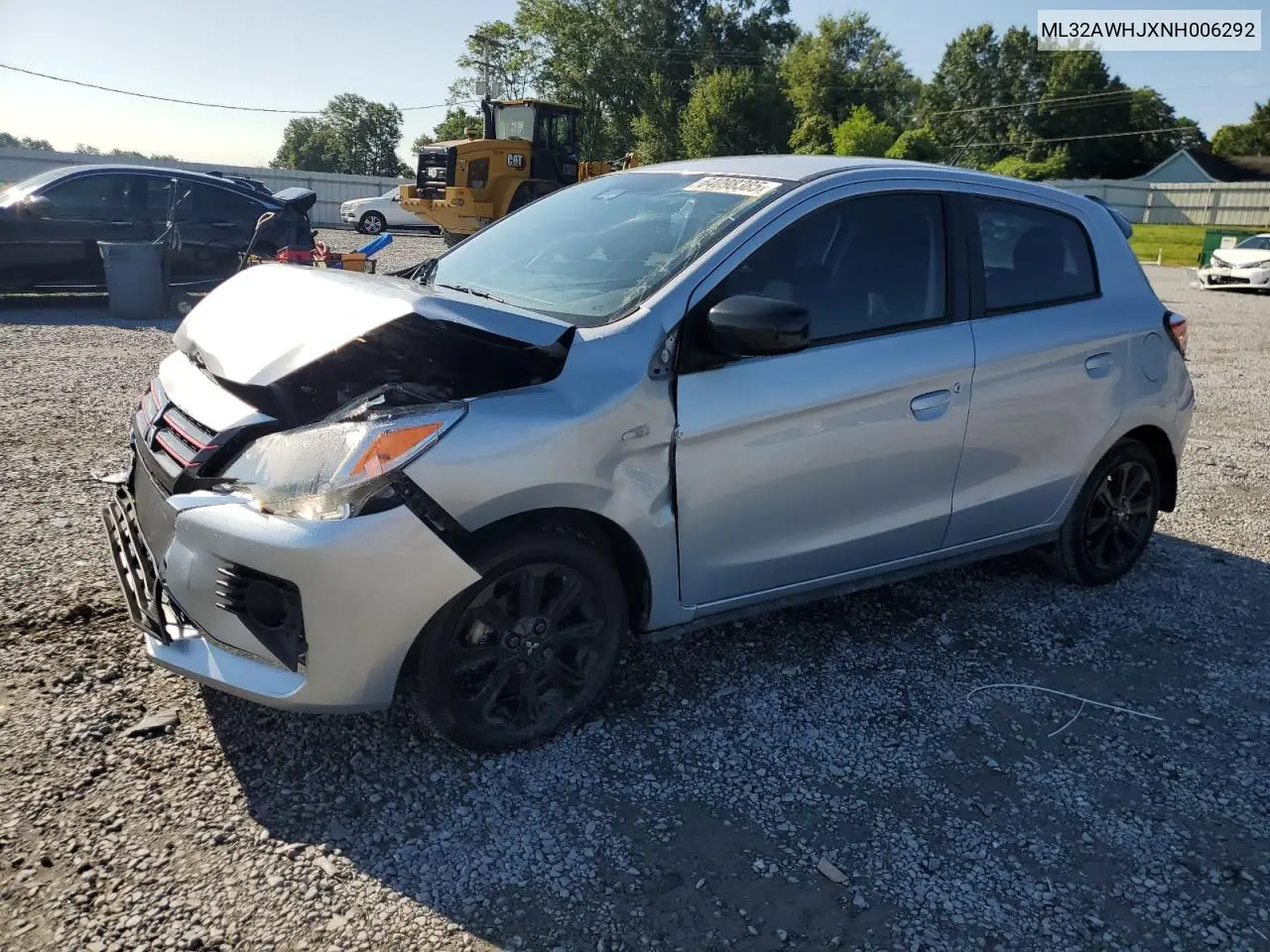 2022 Mitsubishi Mirage Se VIN: ML32AWHJXNH006292 Lot: 64098385