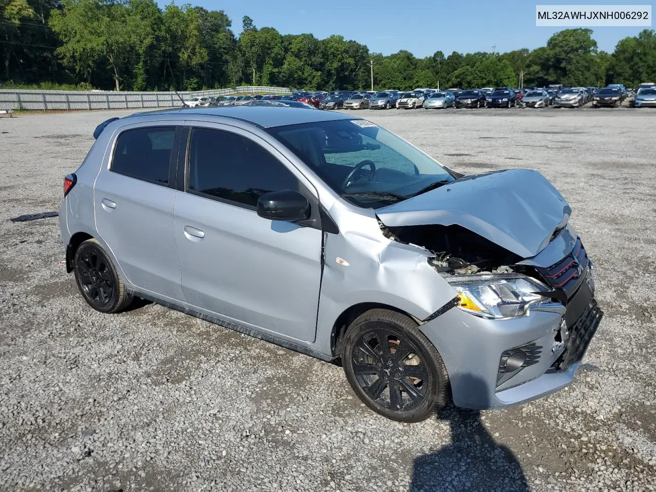 2022 Mitsubishi Mirage Se VIN: ML32AWHJXNH006292 Lot: 64098385
