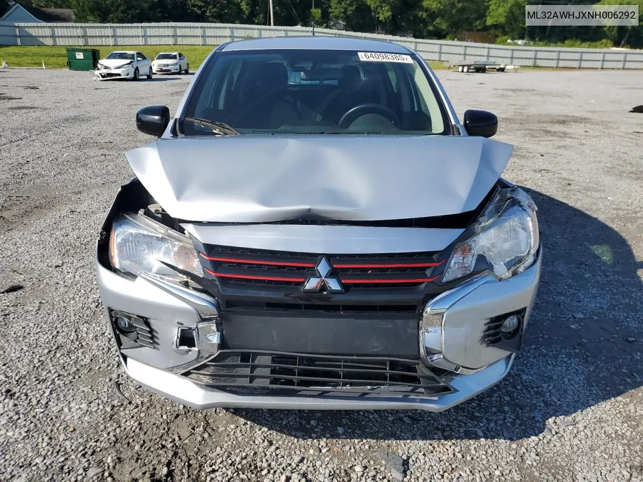 2022 Mitsubishi Mirage Se VIN: ML32AWHJXNH006292 Lot: 64098385