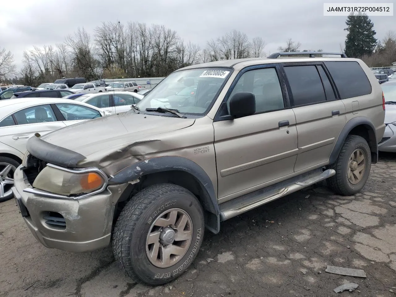2002 Mitsubishi Montero Sport Xls VIN: JA4MT31R72P004512 Lot: 89020805