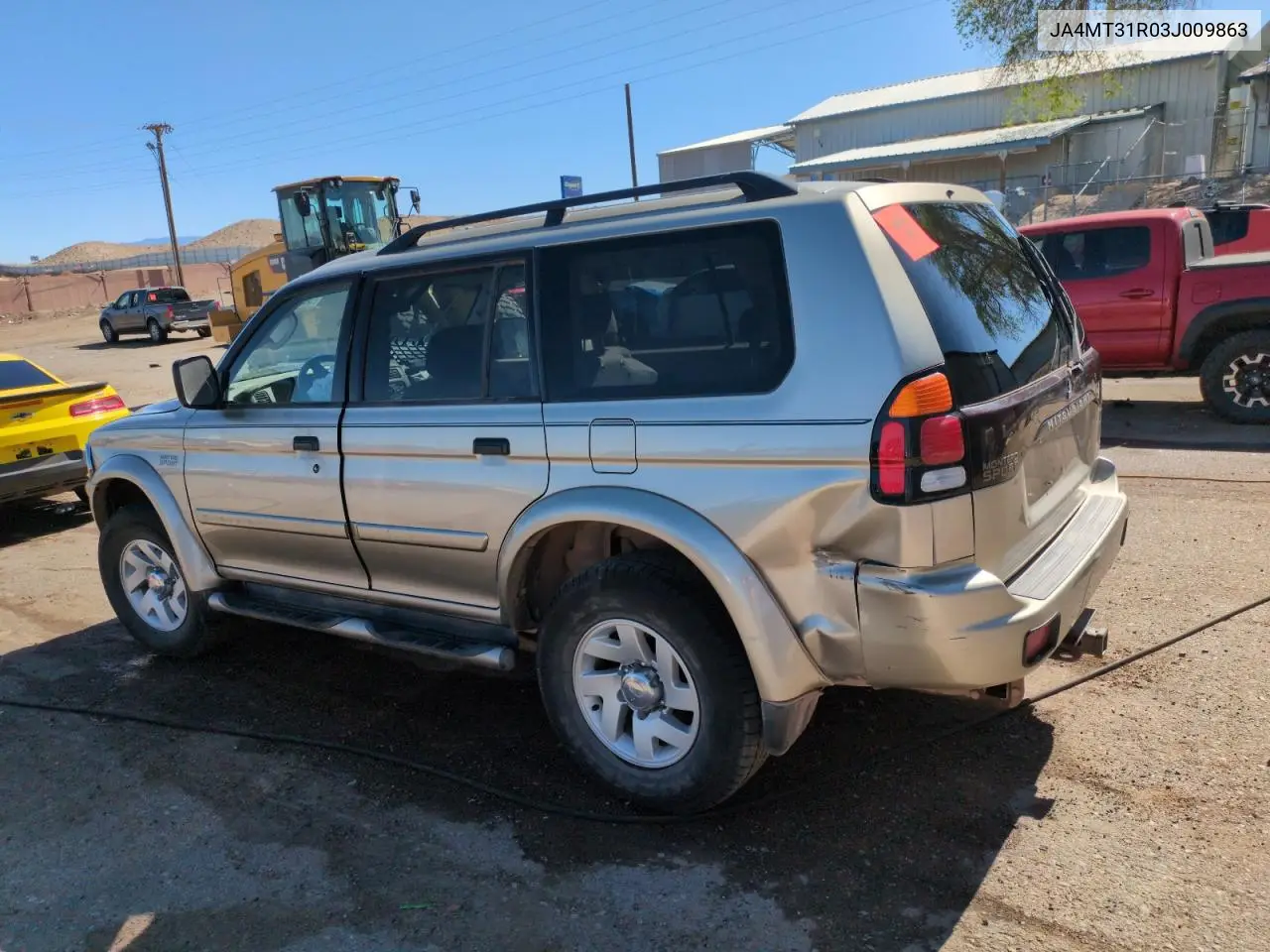2003 Mitsubishi Montero Sport Xls VIN: JA4MT31R03J009863 Lot: 53623115
