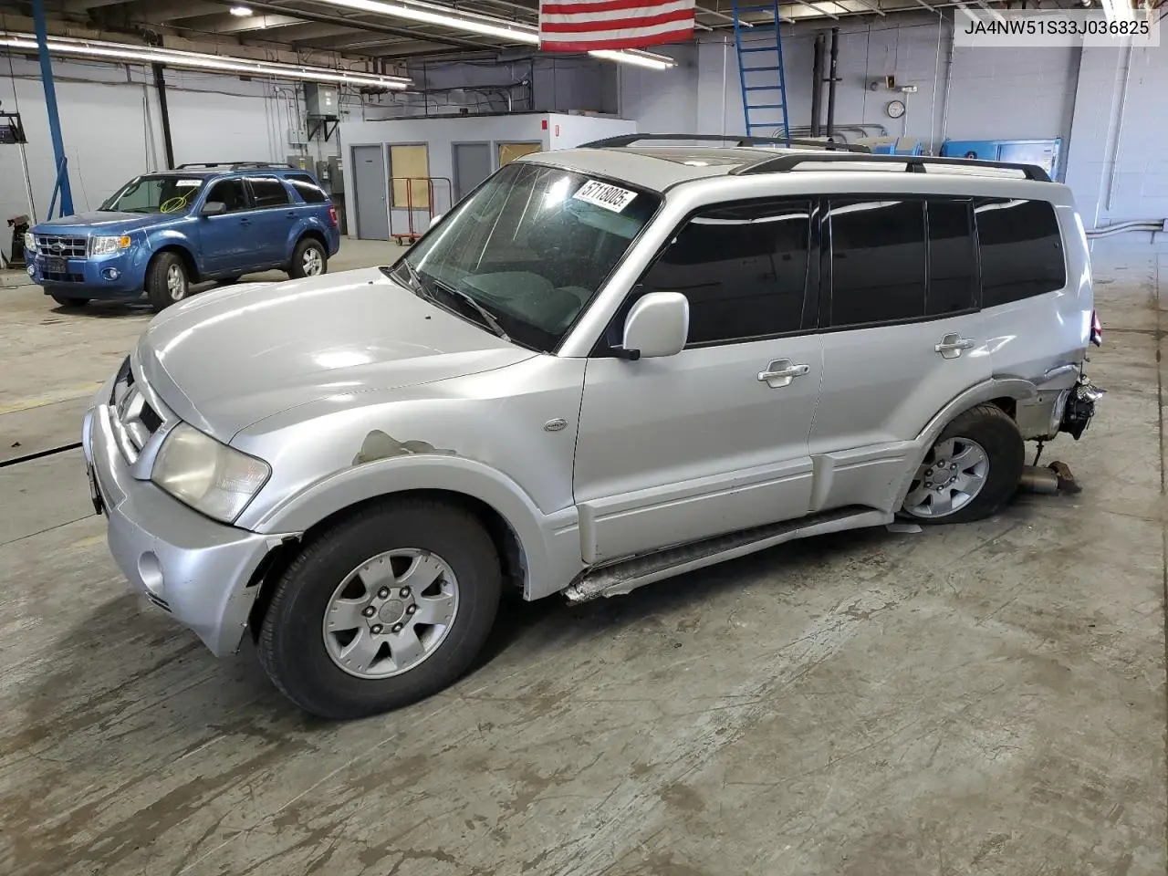 2003 Mitsubishi Montero Limited VIN: JA4NW51S33J036825 Lot: 57118005