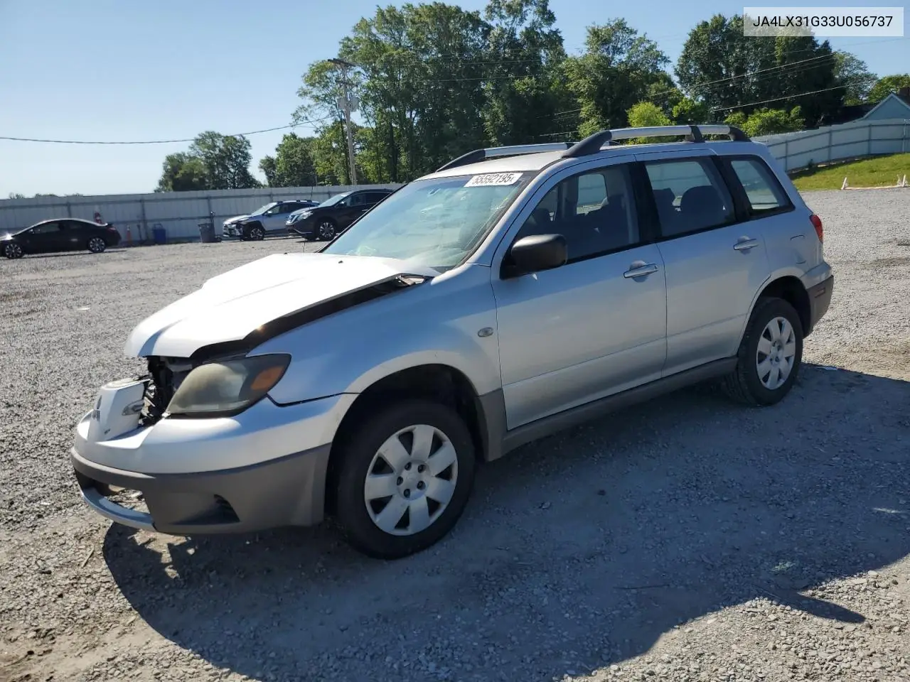 2003 Mitsubishi Outlander Ls VIN: JA4LX31G33U056737 Lot: 55592195
