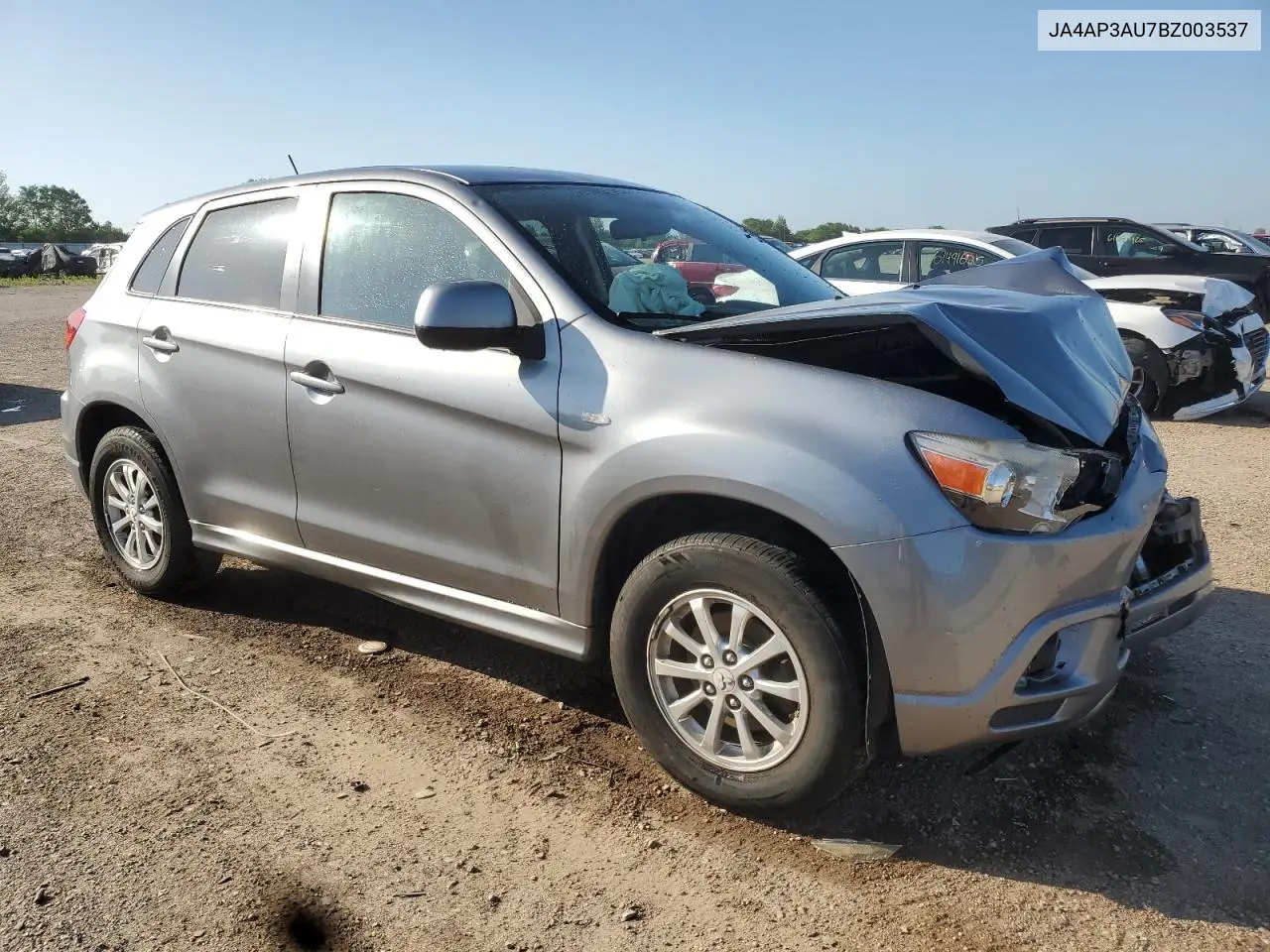 2011 Mitsubishi Outlander Sport Es VIN: JA4AP3AU7BZ003537 Lot: 61408455