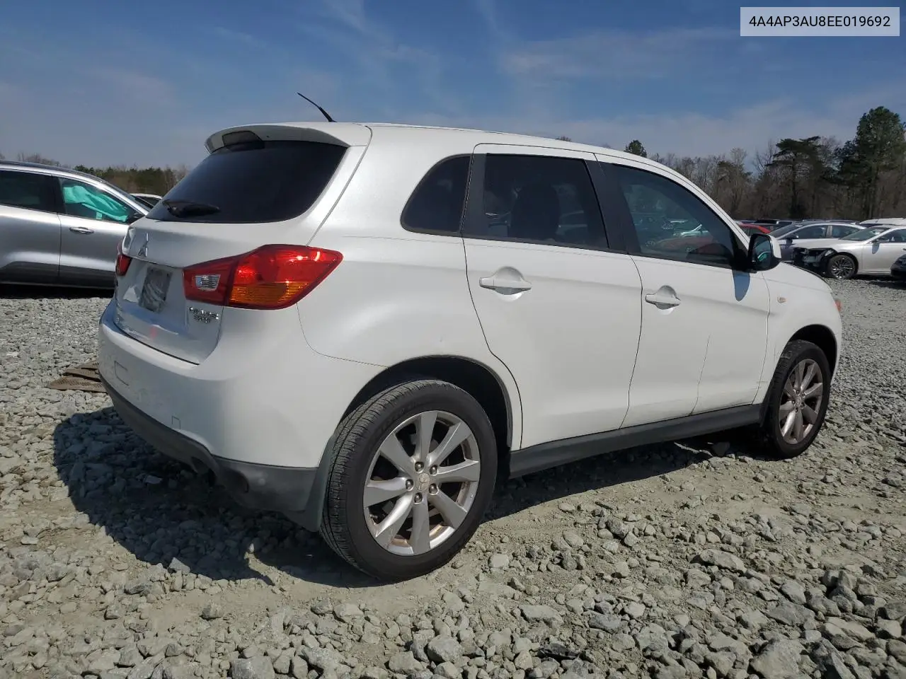 2014 Mitsubishi Outlander Sport Es VIN: 4A4AP3AU8EE019692 Lot: 48324935