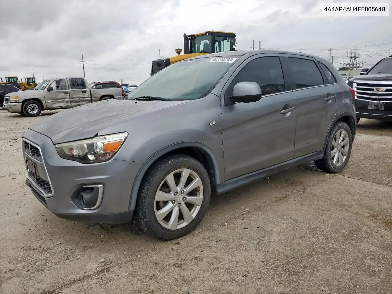 2014 Mitsubishi Outlander Sport Se VIN: 4A4AP4AU4EE005648 Lot: 60234535