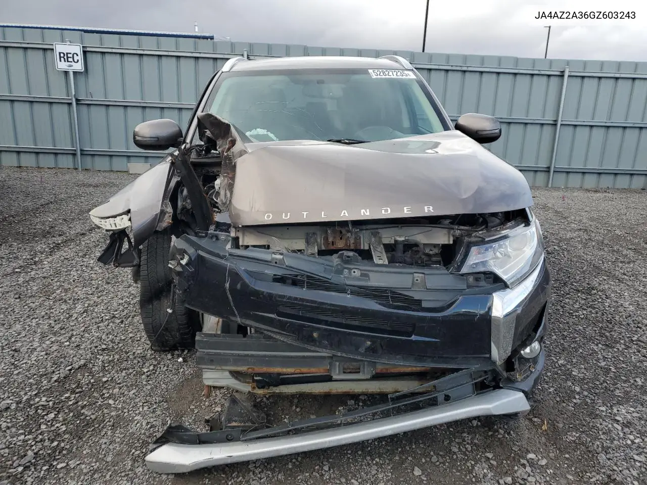 2016 Mitsubishi Outlander Es VIN: JA4AZ2A36GZ603243 Lot: 52827235