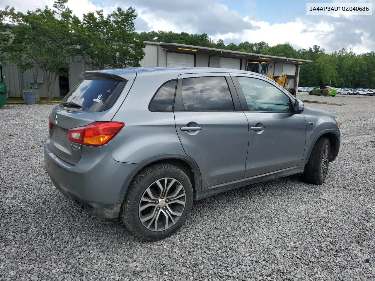 2016 Mitsubishi Outlander Sport Es VIN: JA4AP3AU1GZ040686 Lot: 56528415