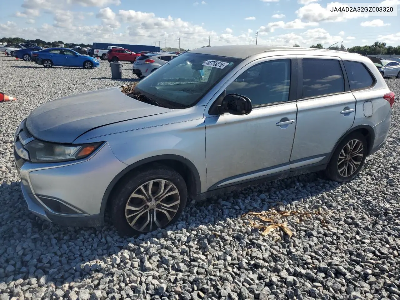 2016 Mitsubishi Outlander Es VIN: JA4AD2A32GZ003320 Lot: 56783815