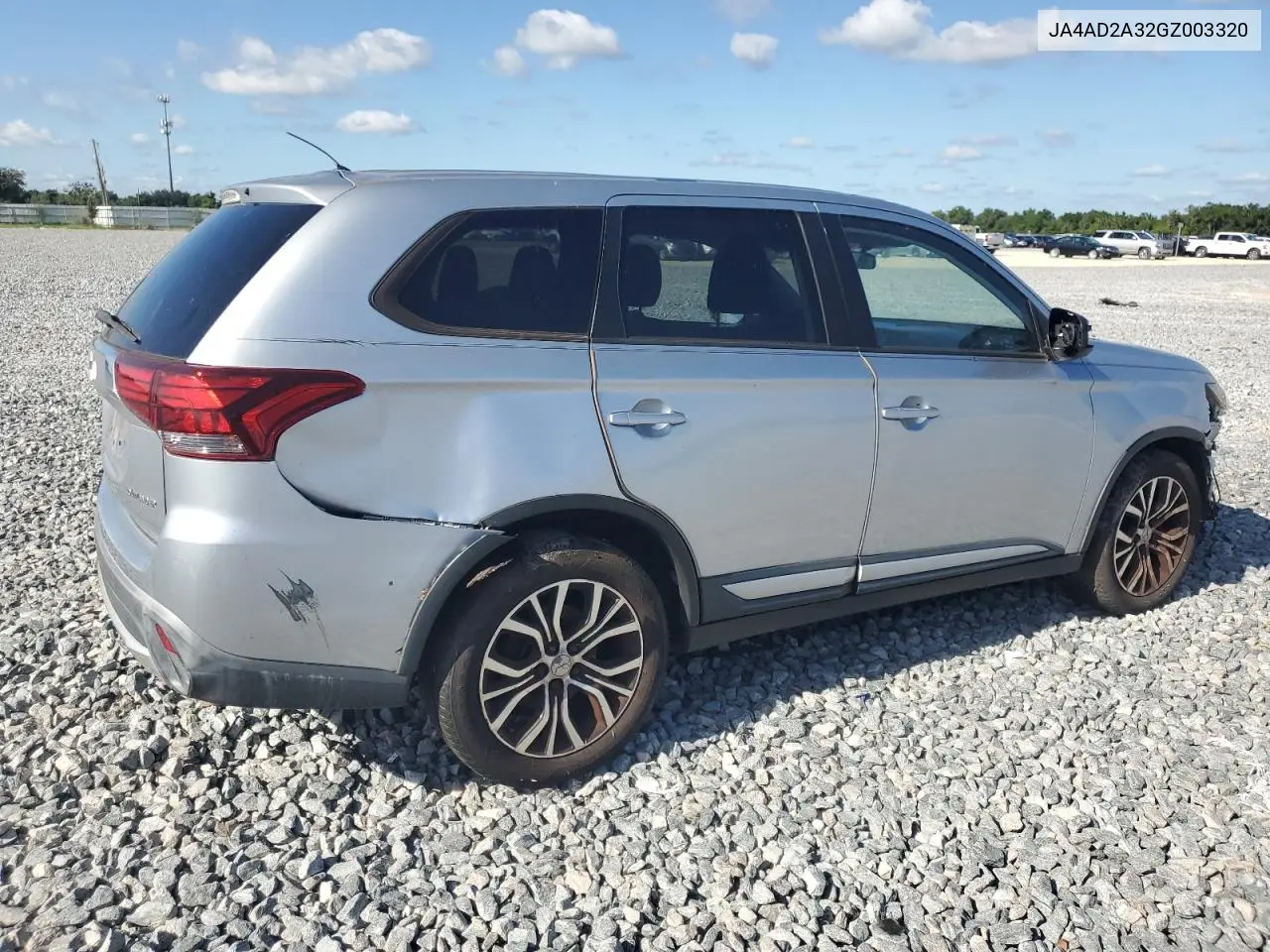 2016 Mitsubishi Outlander Es VIN: JA4AD2A32GZ003320 Lot: 56783815