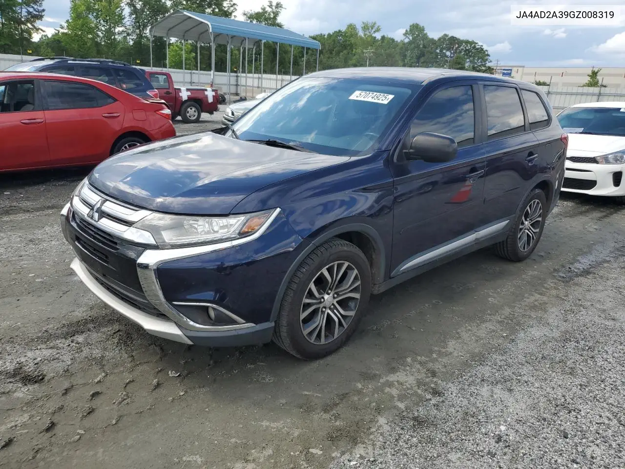 2016 Mitsubishi Outlander Es VIN: JA4AD2A39GZ008319 Lot: 57074925