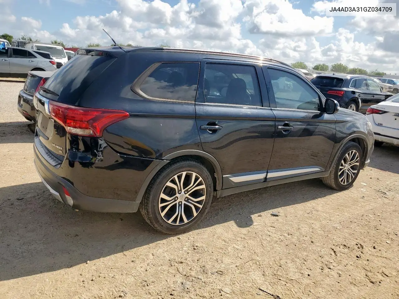 2016 Mitsubishi Outlander Se VIN: JA4AD3A31GZ034709 Lot: 61769895