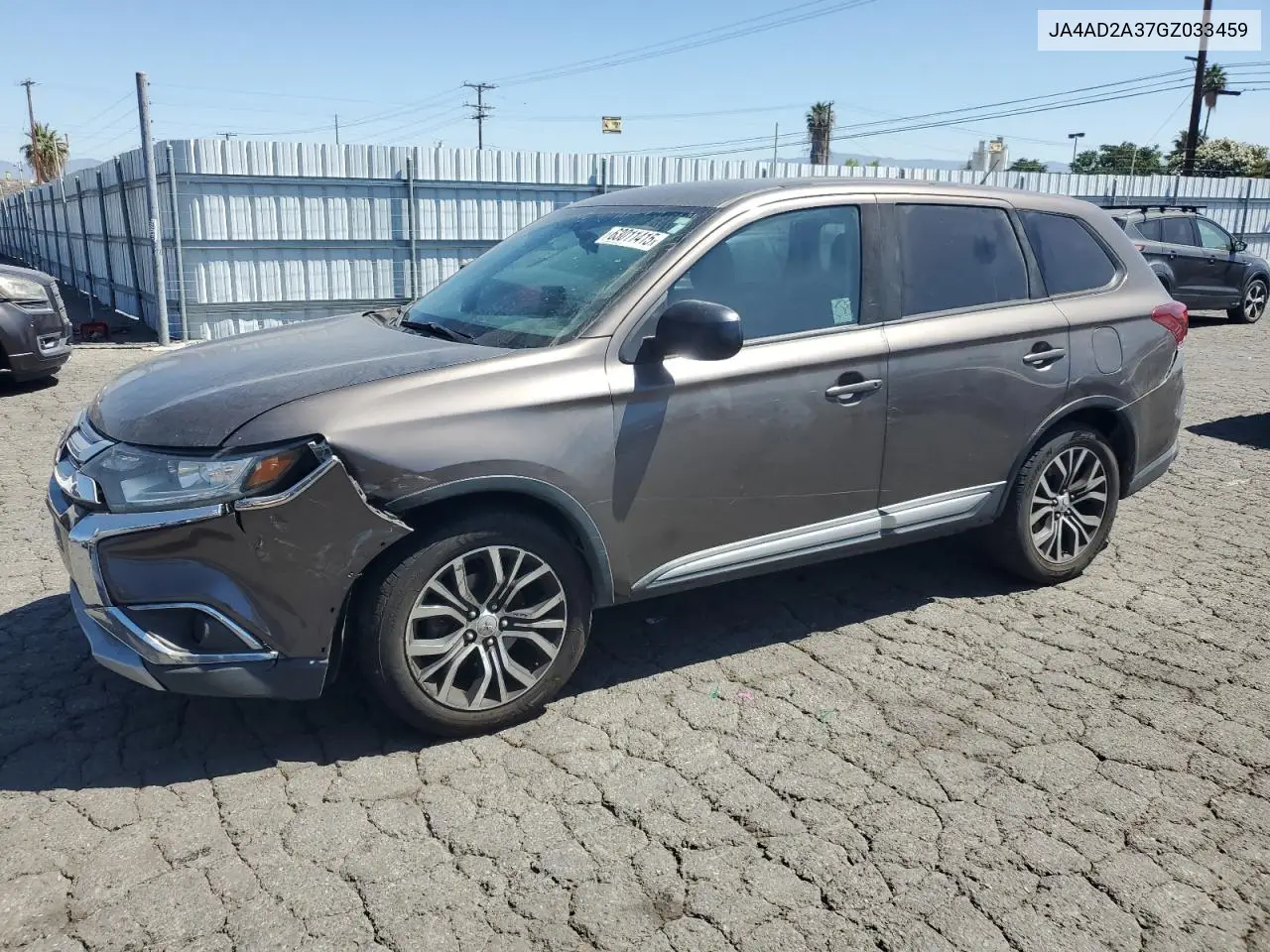 2016 Mitsubishi Outlander Es VIN: JA4AD2A37GZ033459 Lot: 63011415