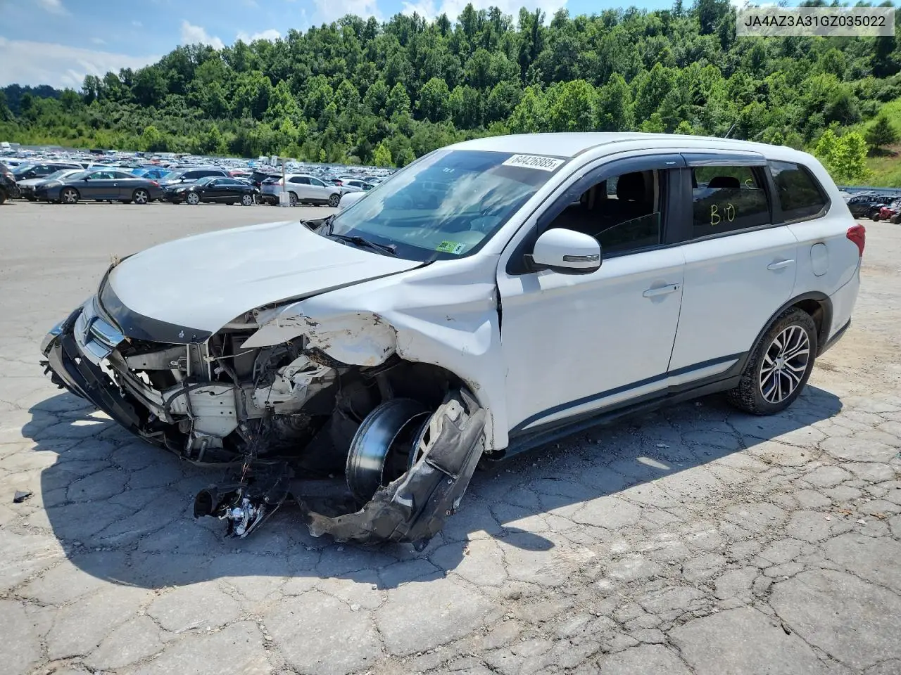 2016 Mitsubishi Outlander Se VIN: JA4AZ3A31GZ035022 Lot: 64426885