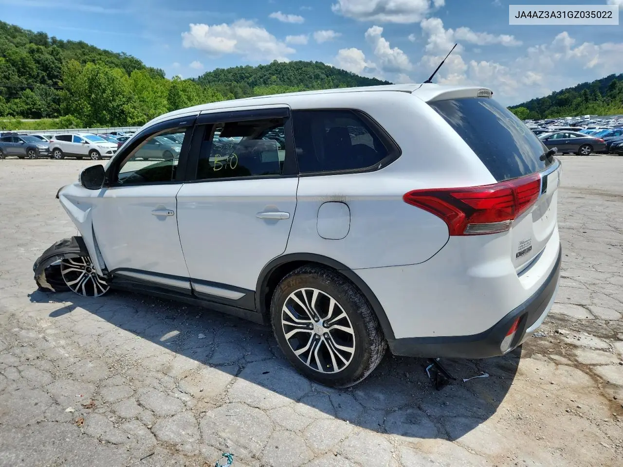 2016 Mitsubishi Outlander Se VIN: JA4AZ3A31GZ035022 Lot: 64426885