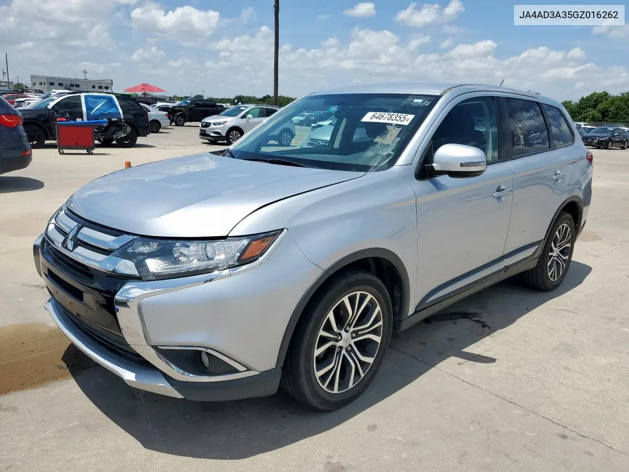 2016 Mitsubishi Outlander Se VIN: JA4AD3A35GZ016262 Lot: 64678355