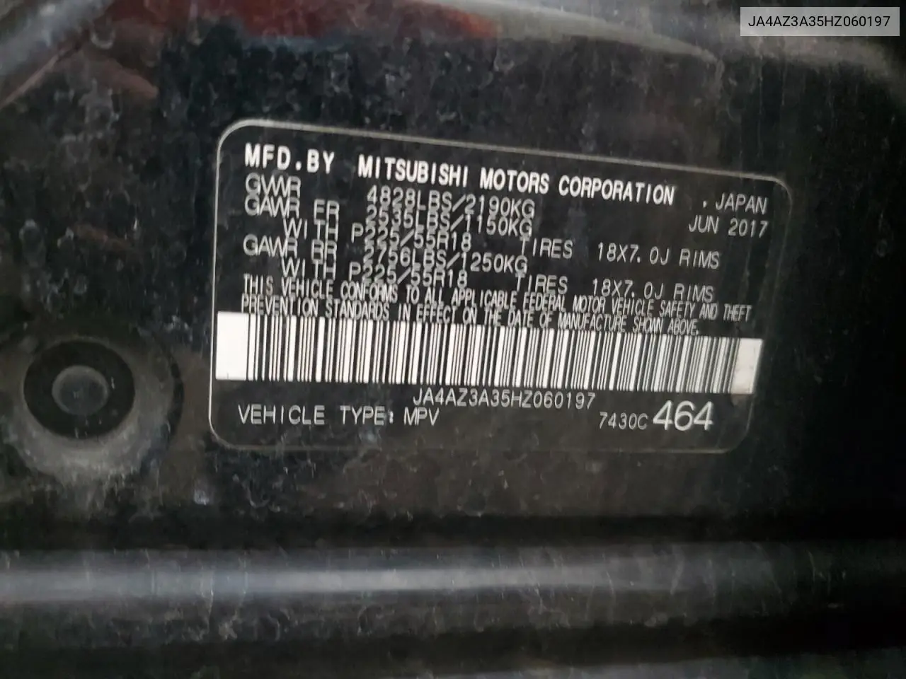 ja4az3a35hz060197 JA4AZ3A35HZ060197 2017 Mitsubishi Outlander Se