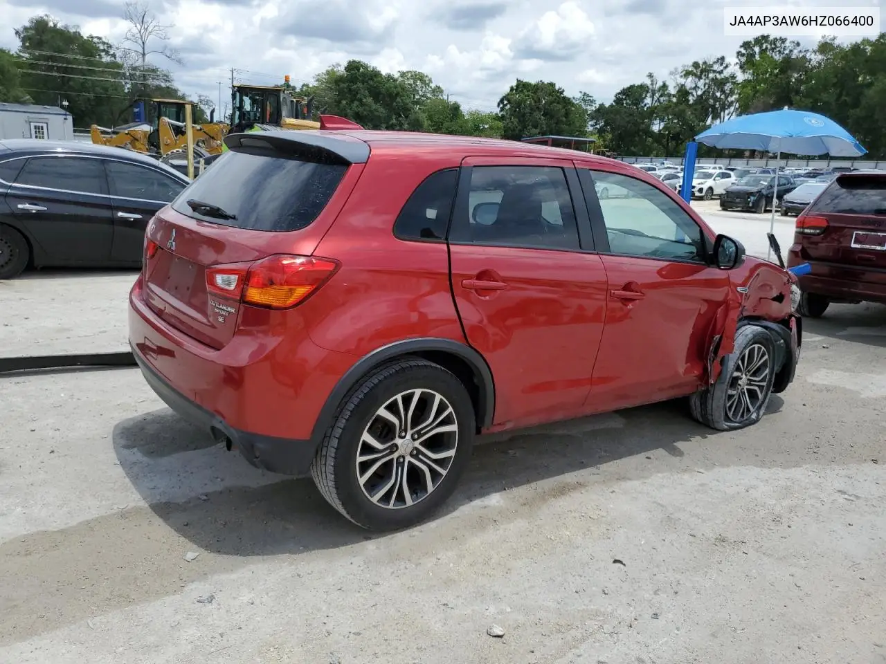 2017 Mitsubishi Outlander Sport Es VIN: JA4AP3AW6HZ066400 Lot: 58722425