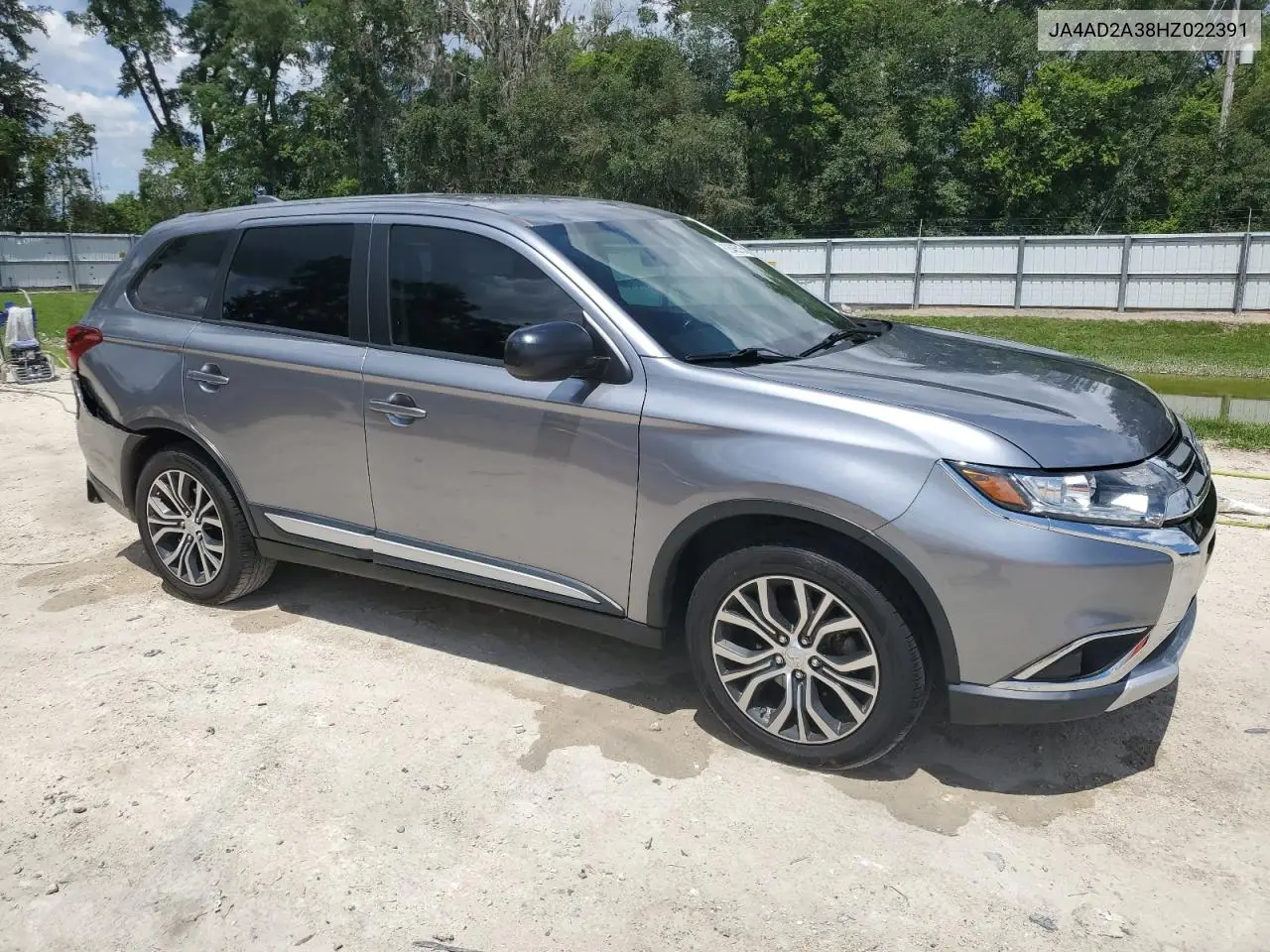 2017 Mitsubishi Outlander Es VIN: JA4AD2A38HZ022391 Lot: 62646515