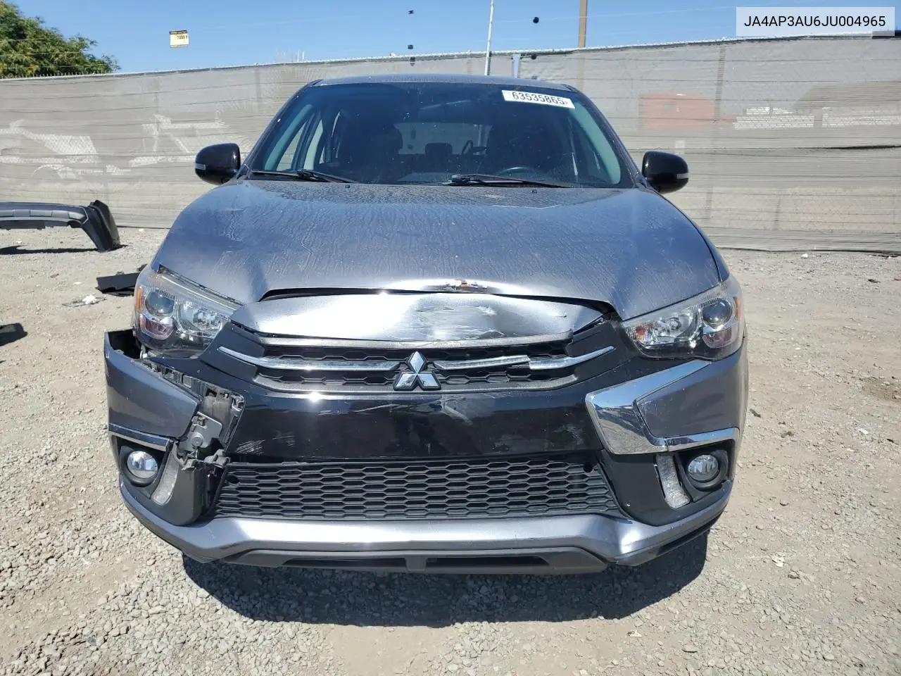 2018 Mitsubishi Outlander Sport Es VIN: JA4AP3AU6JU004965 Lot: 63535865