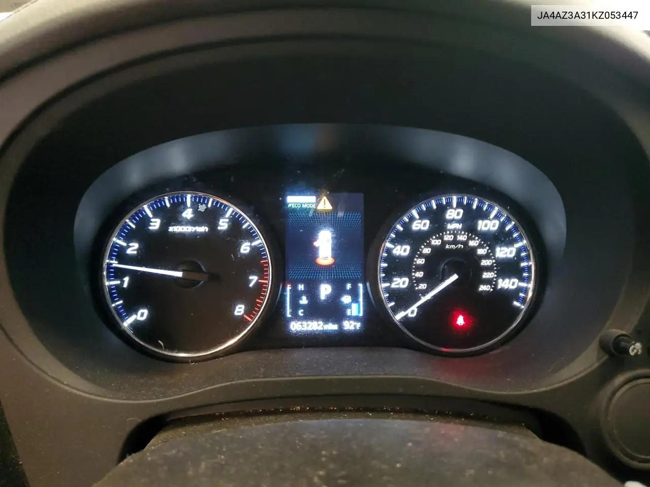 2019 Mitsubishi Outlander Se VIN: JA4AZ3A31KZ053447 Lot: 62017165