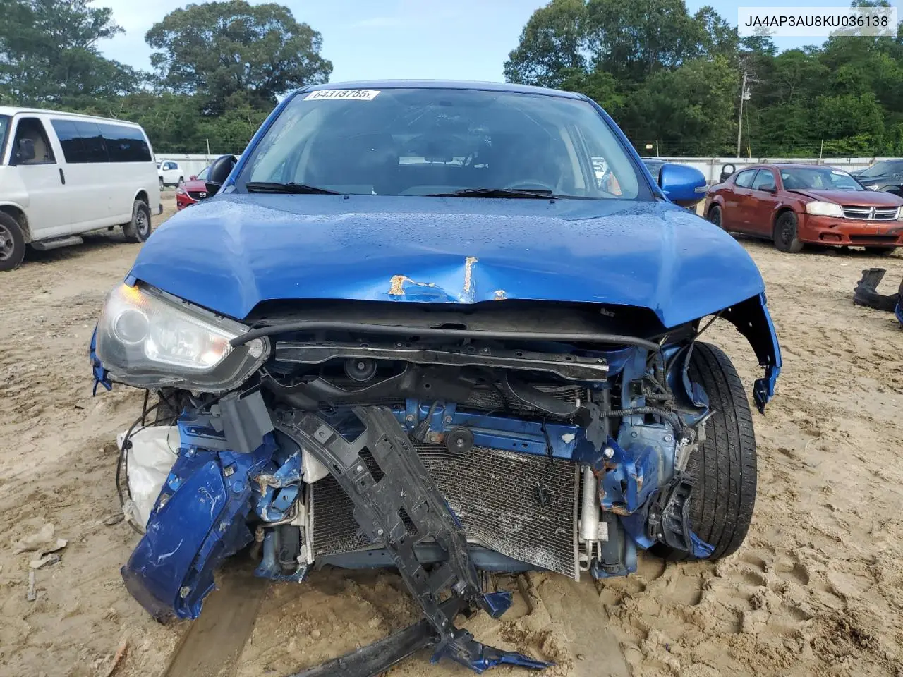 2019 Mitsubishi Outlander Sport Es VIN: JA4AP3AU8KU036138 Lot: 64318755