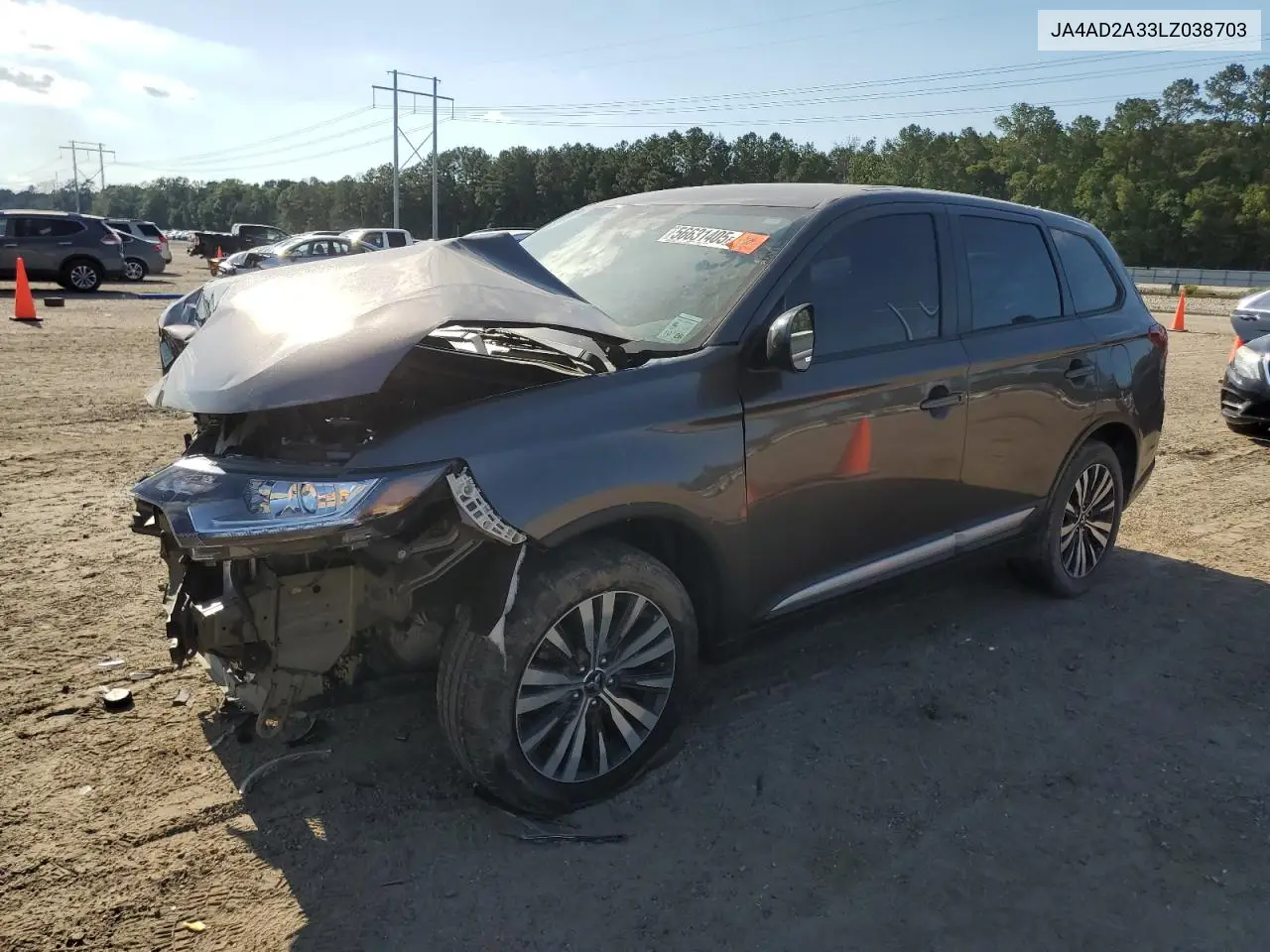 2020 Mitsubishi Outlander Es VIN: JA4AD2A33LZ038703 Lot: 56631405
