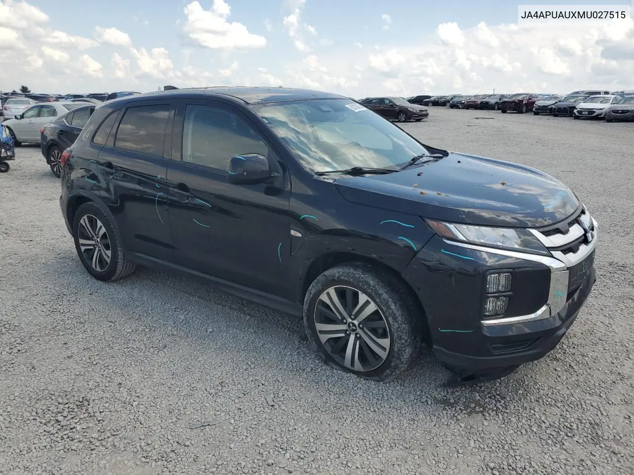 2021 Mitsubishi Outlander Sport Es VIN: JA4APUAUXMU027515 Lot: 62109235
