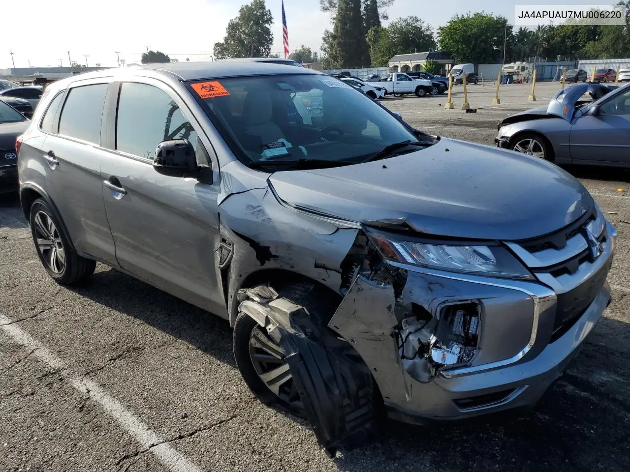 2021 Mitsubishi Outlander Sport Es VIN: JA4APUAU7MU006220 Lot: 64500735