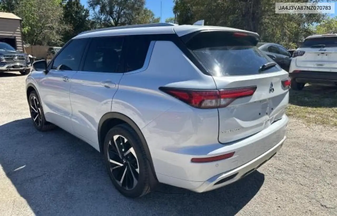 2022 Mitsubishi Outlander Sel VIN: JA4J3VA87NZ070783 Lot: 57290945