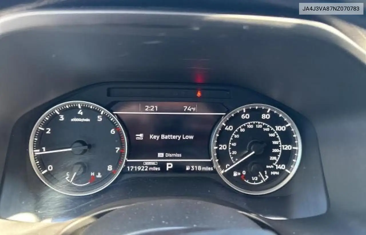 2022 Mitsubishi Outlander Sel VIN: JA4J3VA87NZ070783 Lot: 57290945