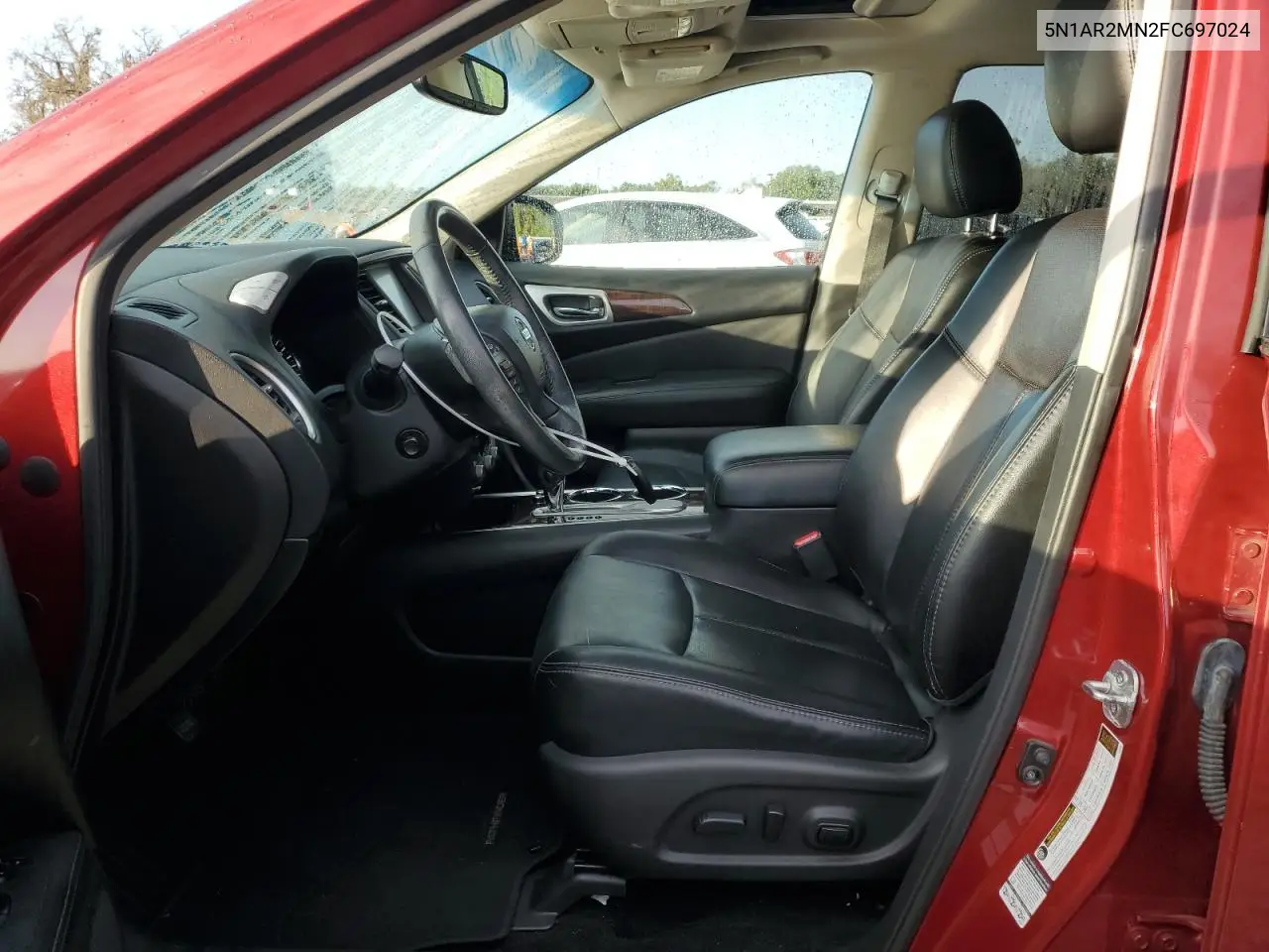 2015 Nissan Pathfinder S VIN: 5N1AR2MN2FC697024 Lot: 61791855