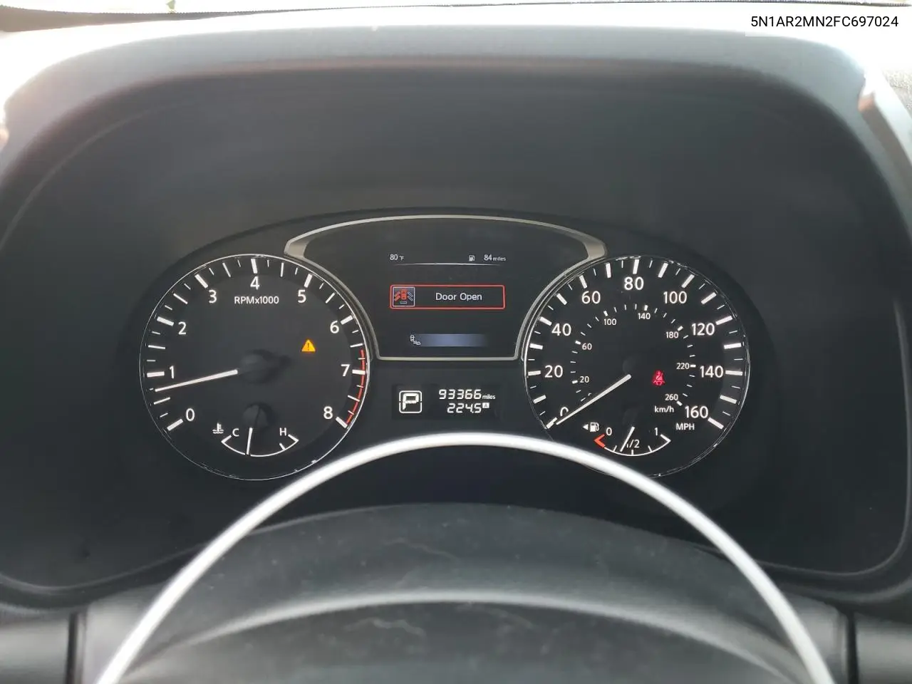 2015 Nissan Pathfinder S VIN: 5N1AR2MN2FC697024 Lot: 61791855
