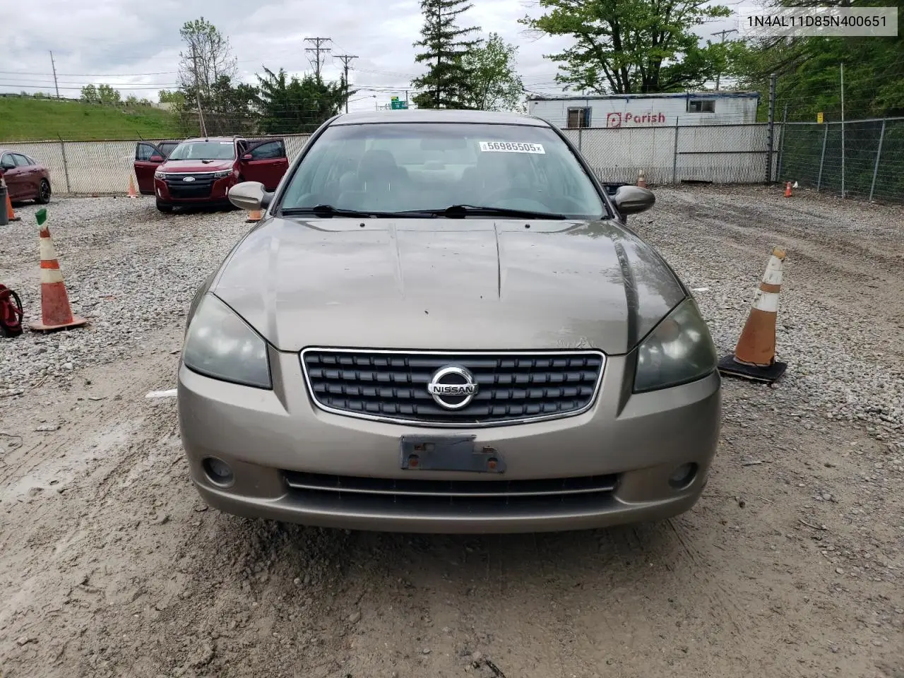 2005 Nissan Altima S VIN: 1N4AL11D85N400651 Lot: 56985505