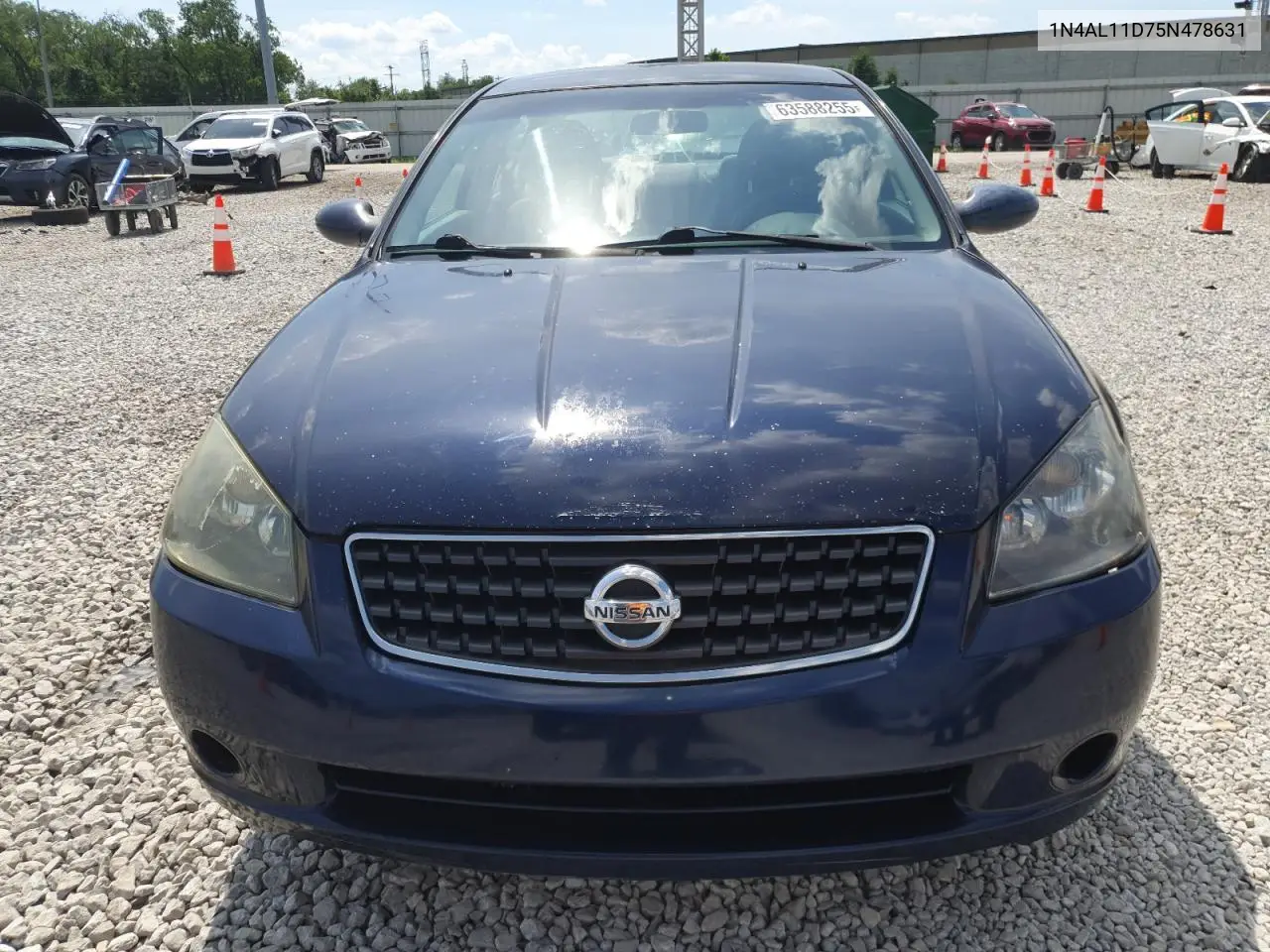 2005 Nissan Altima S VIN: 1N4AL11D75N478631 Lot: 63588255