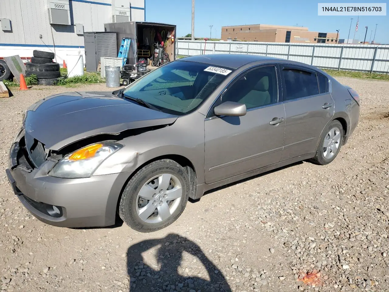 2008 Nissan Altima 2.5 VIN: 1N4AL21E78N516703 Lot: 63340185