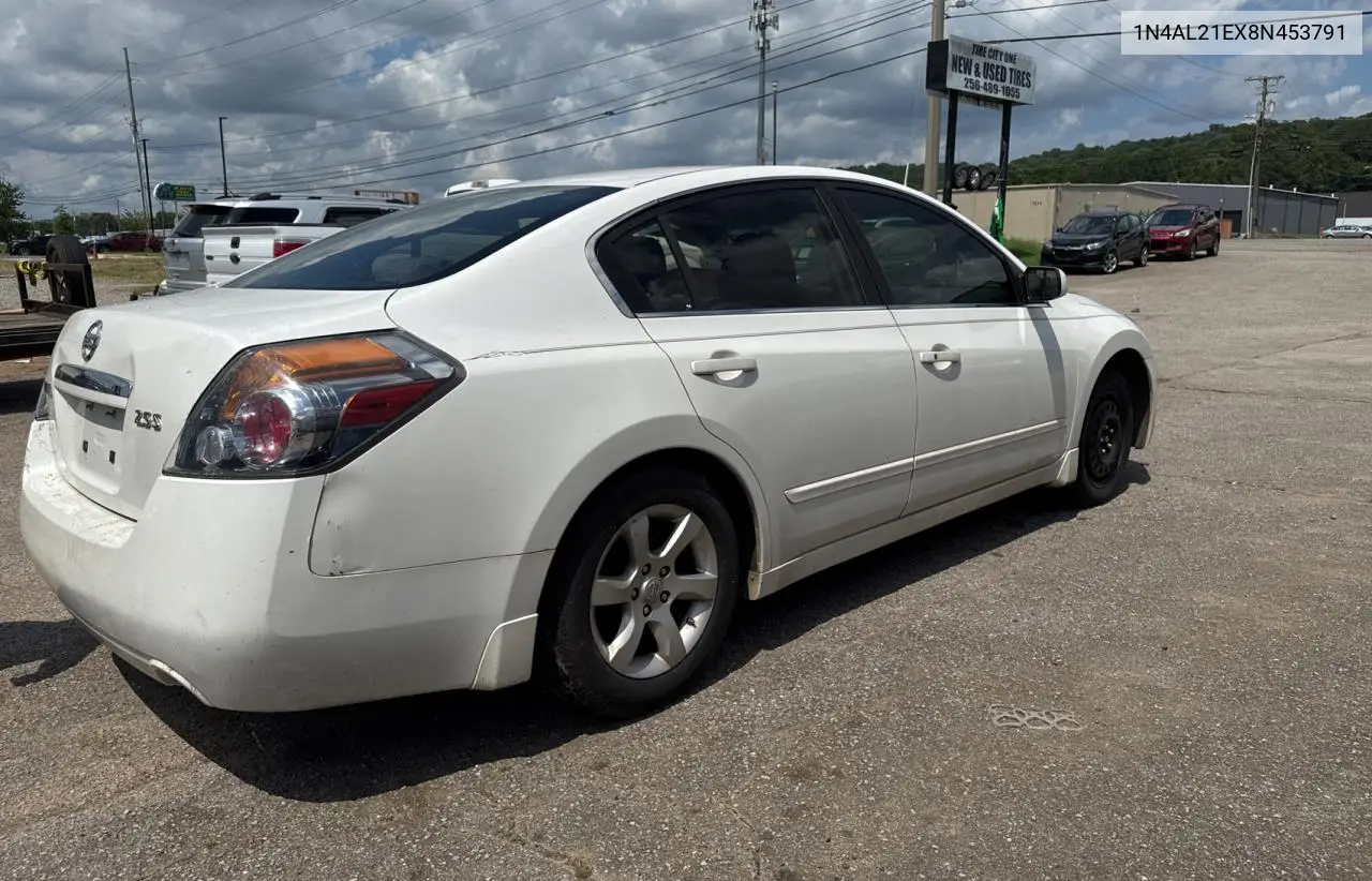 2008 Nissan Altima 2.5 VIN: 1N4AL21EX8N453791 Lot: 63713105