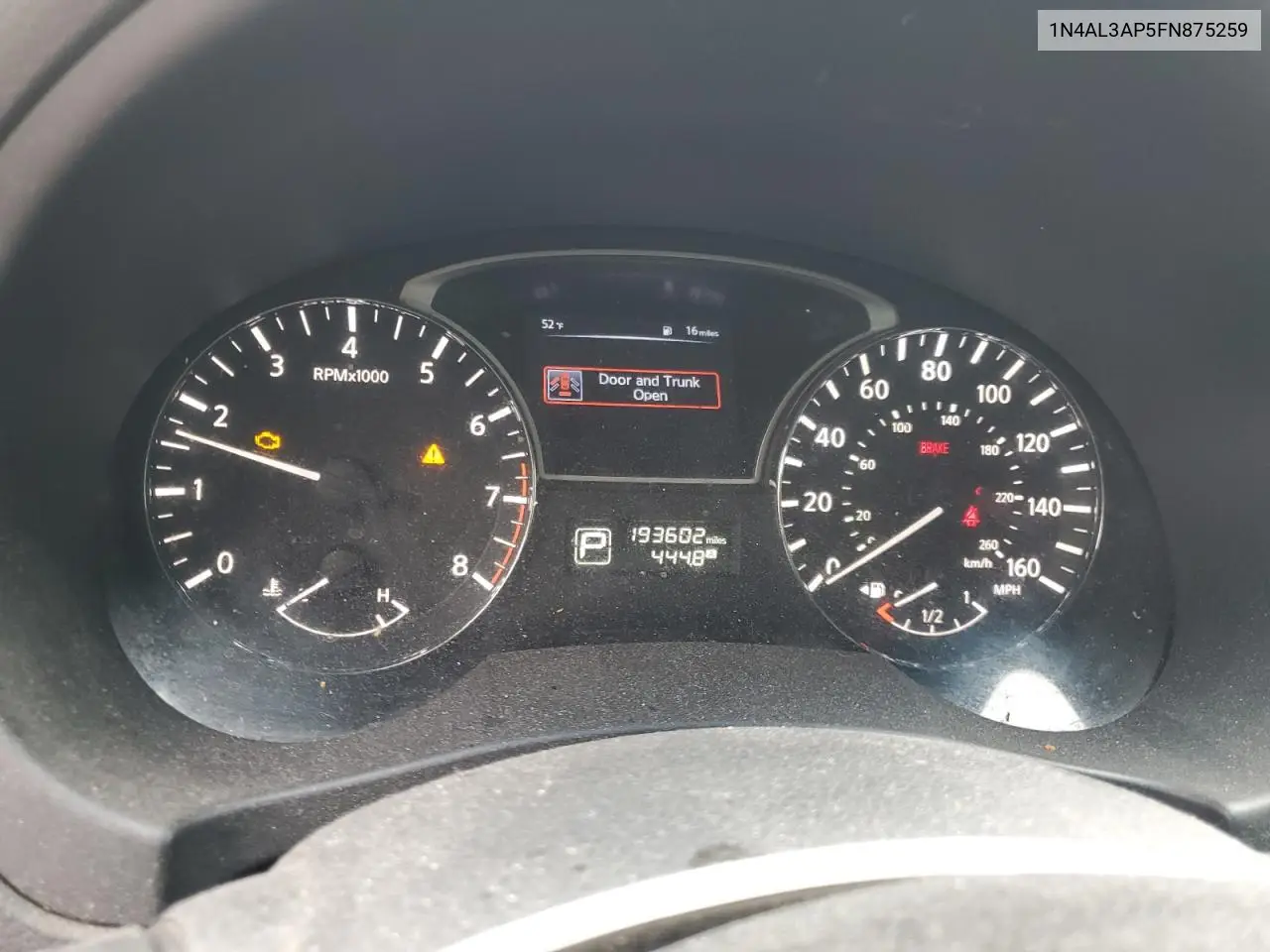 2015 Nissan Altima 2.5 VIN: 1N4AL3AP5FN875259 Lot: 52415855