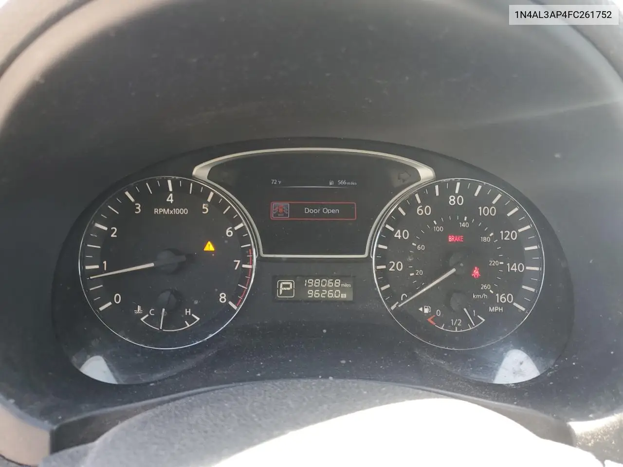 2015 Nissan Altima 2.5 VIN: 1N4AL3AP4FC261752 Lot: 53968285