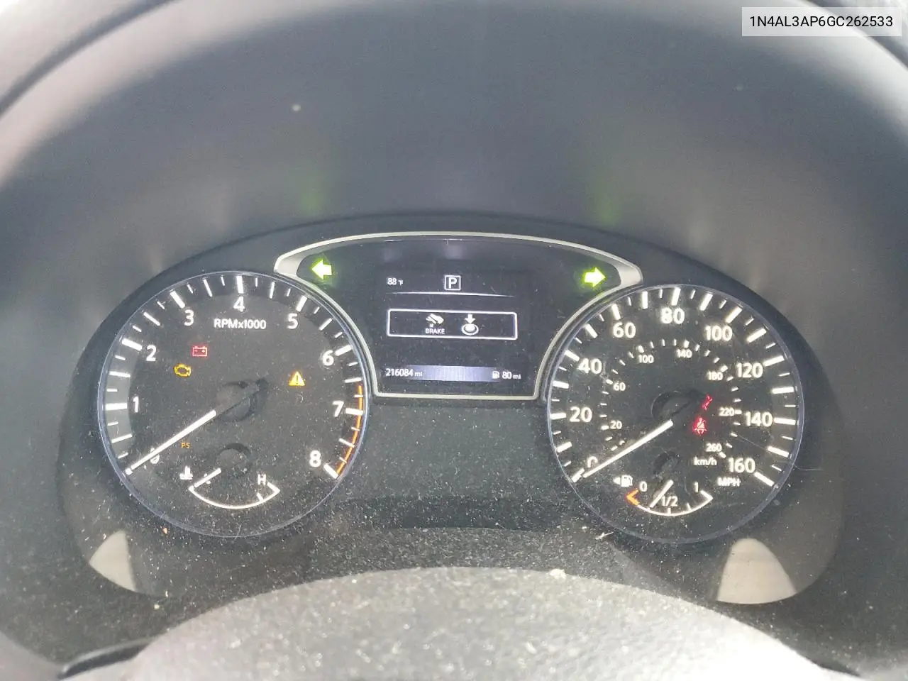 2016 Nissan Altima 2.5 VIN: 1N4AL3AP6GC262533 Lot: 63371975