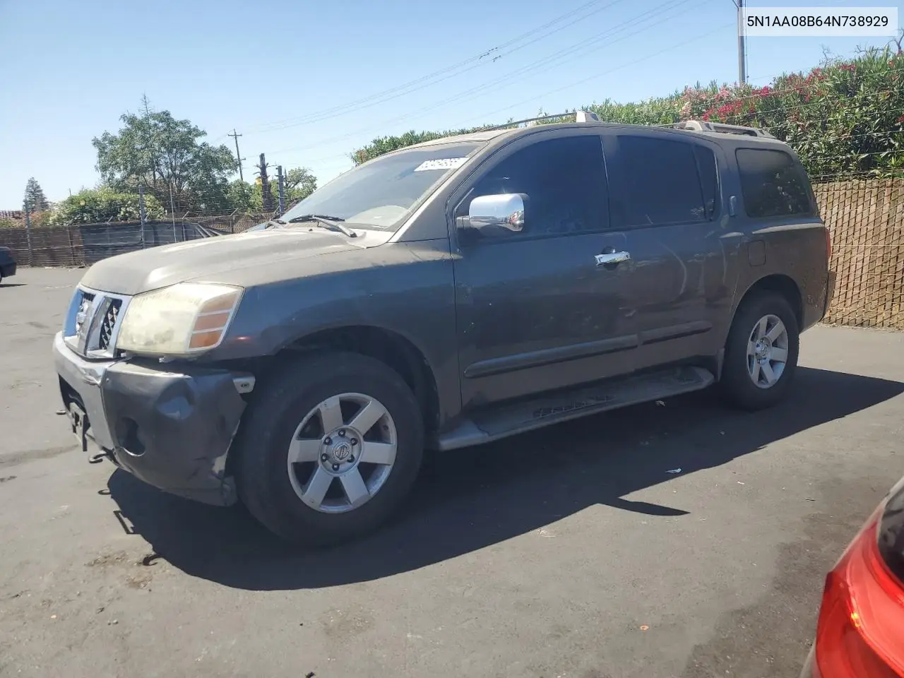 2004 Nissan Armada Se VIN: 5N1AA08B64N738929 Lot: 62464955